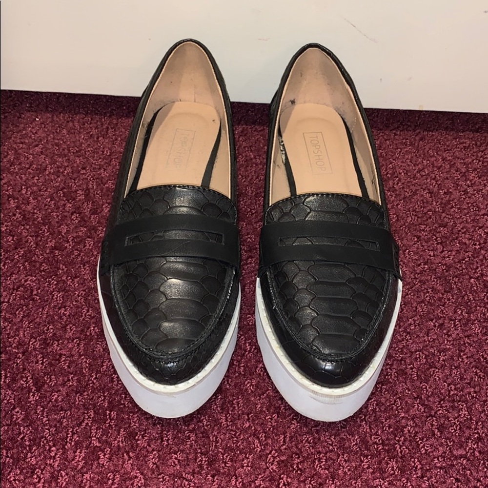 Leather Loafers with Platform